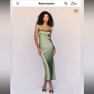 Reformation green Silk Dress